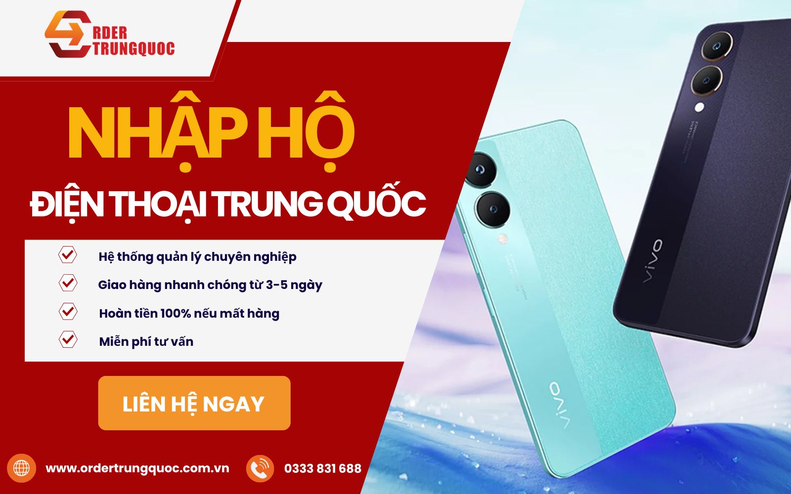 Dịch vụ nhập hộ hàng điện thoại Trung Quốc giá rẻ tại Order Trung Quốc