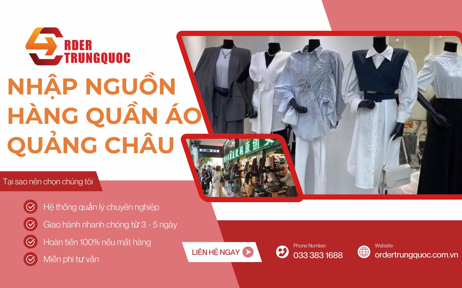 Nhập nguồn hàng quần áo Quảng Châu giá rẻ, chất lượng cùng Order Trung Quốc