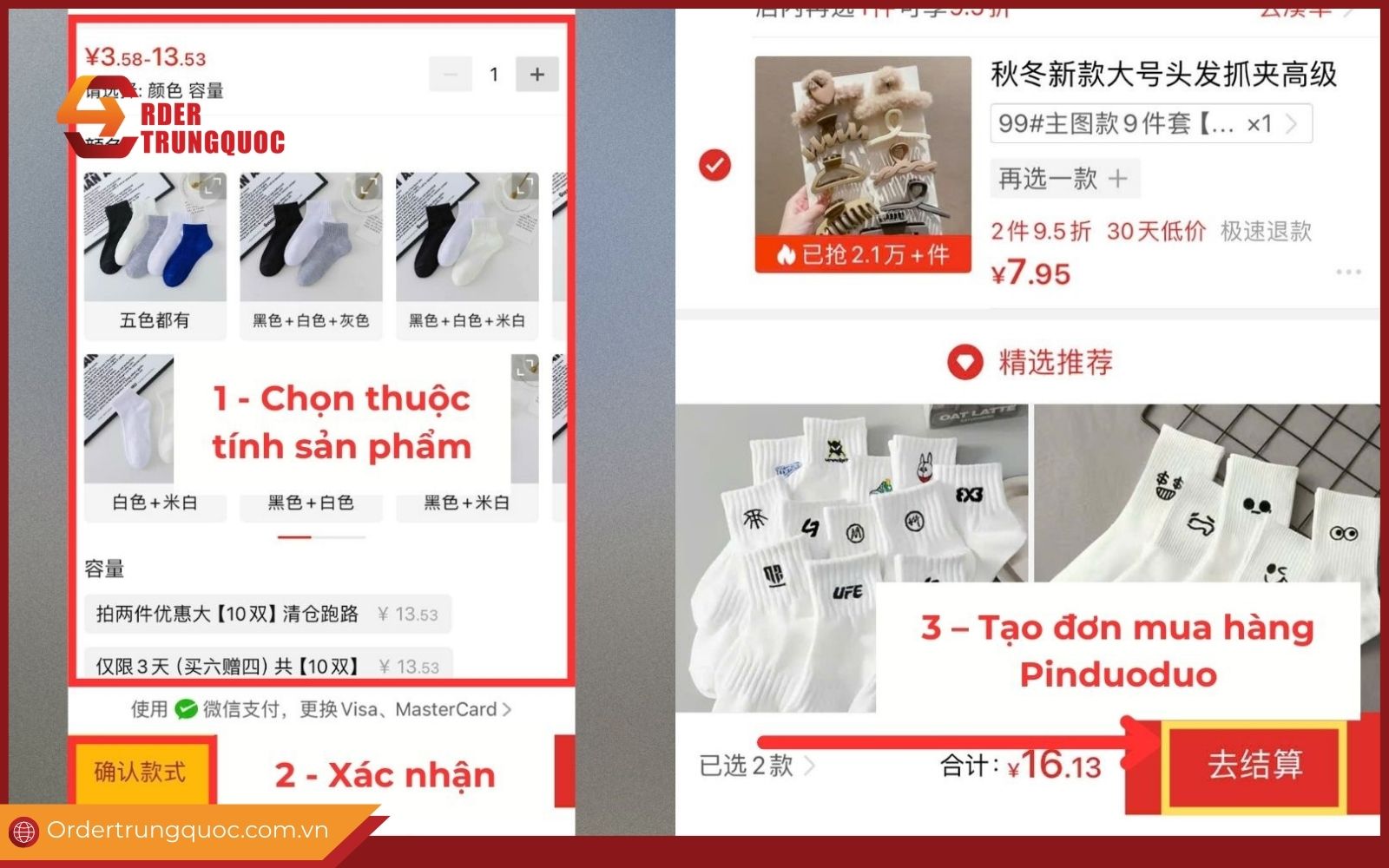 Tiến hành tạo đơn hàng mới trên Pinduoduo