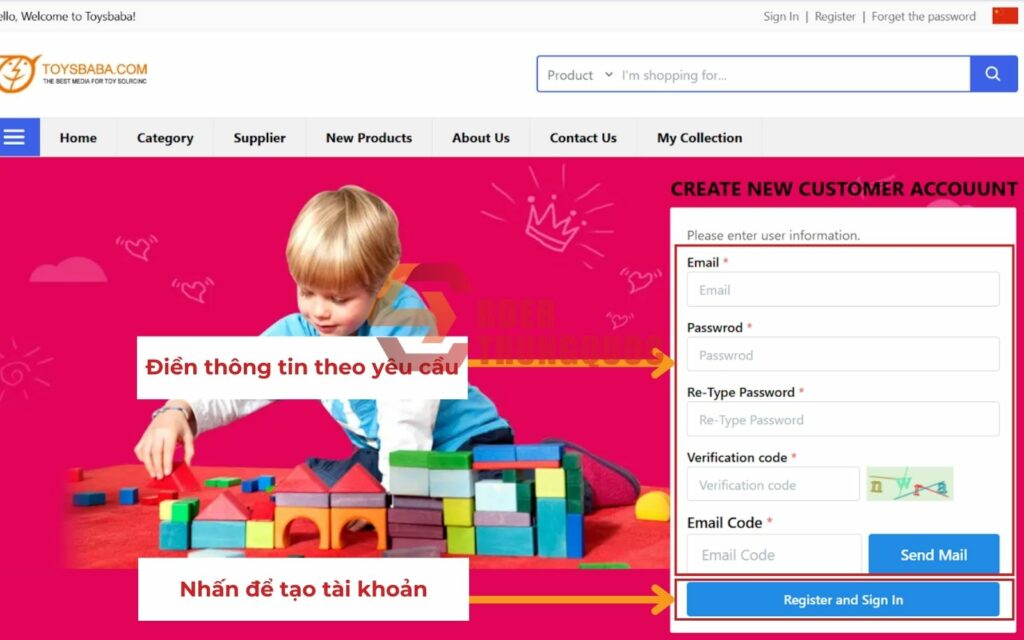 Cách Đăng ký, Đăng nhập tài khoản Toybaba