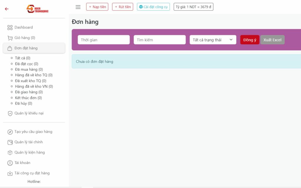 Theo dõi quá trình mua hàng trên Alibaba Cách theo dõi đơn hàng Alibaba qua công cụ đặt hàng trung gian
