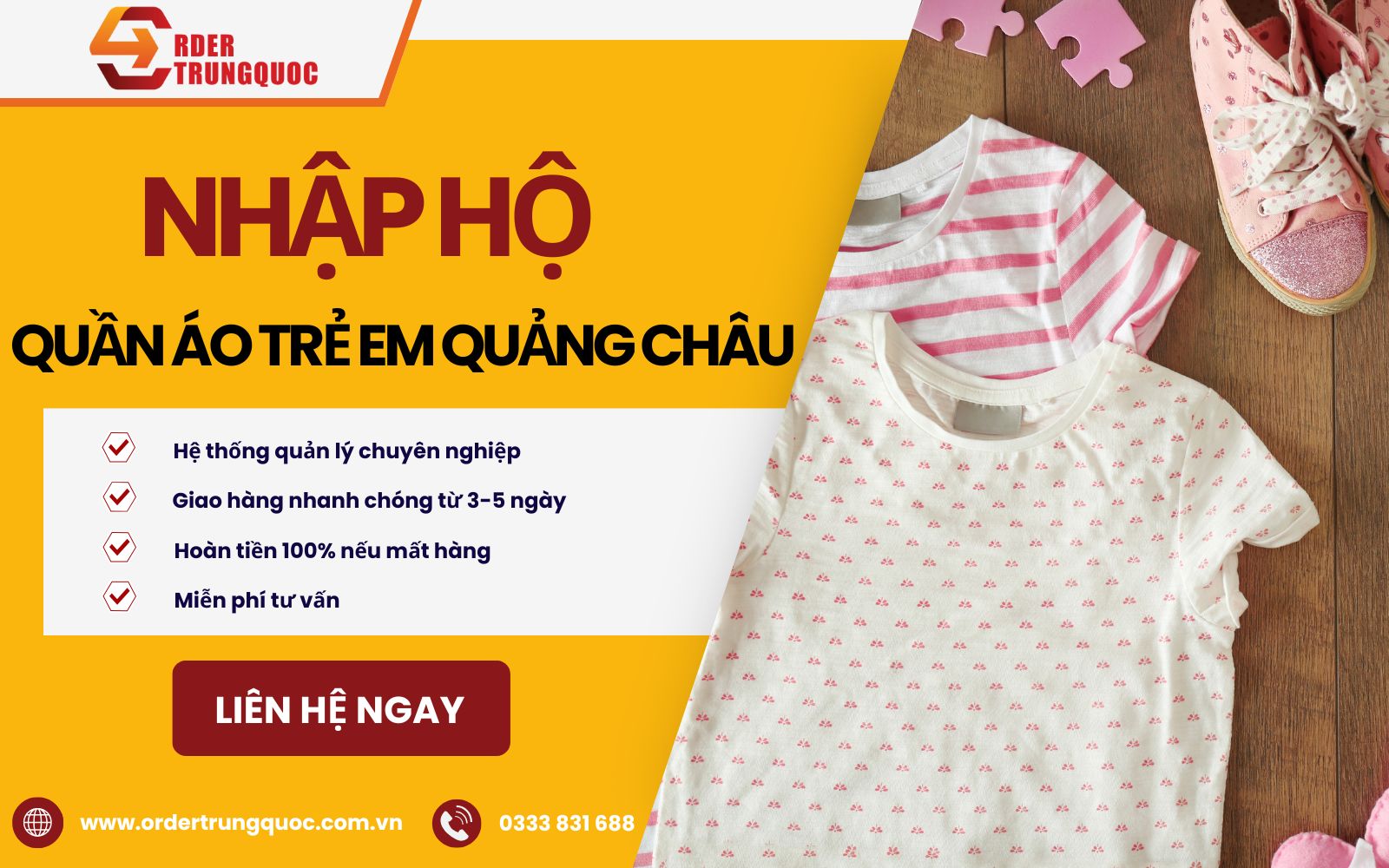 Order Trung Quốc chuyên nhập hộ quần áo trẻ em Quảng Châu giá rẻ