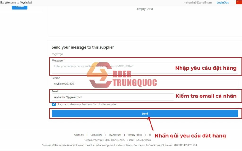 Cách order hàng hóa toybaba.com"