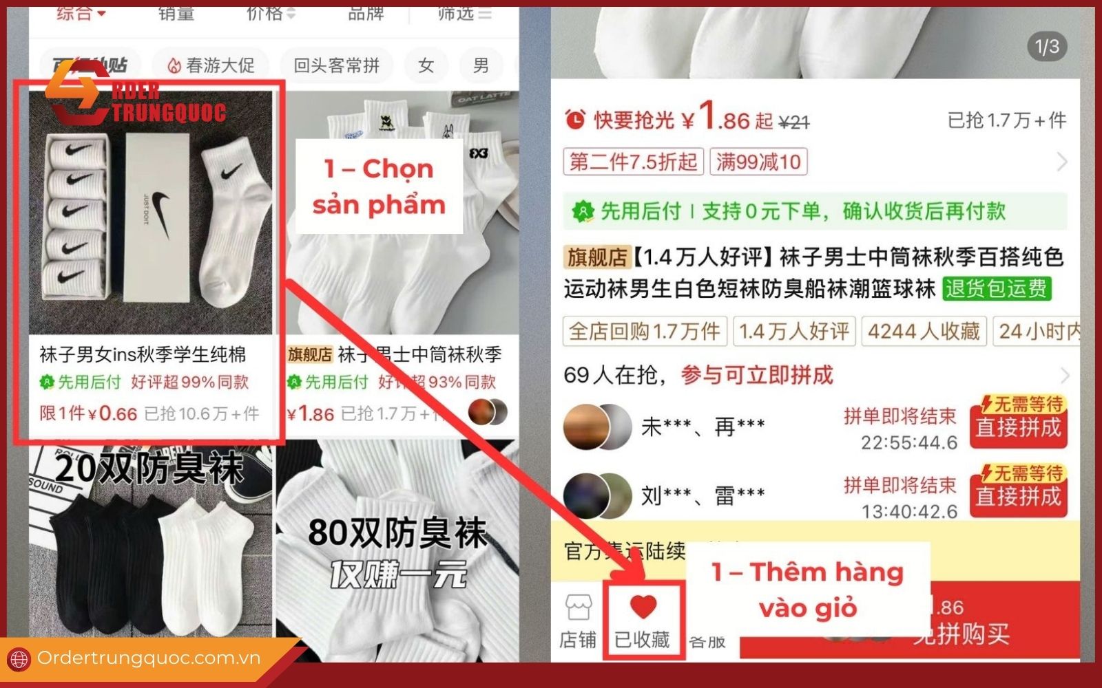Thêm sản phẩm cần mua vào giỏ hàng
